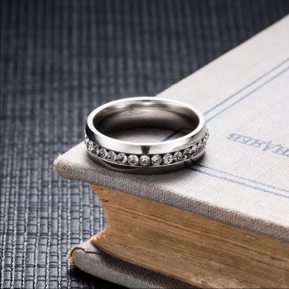 Stainless still Band midi promise wedding Ring